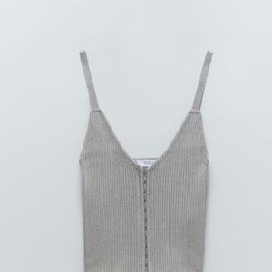 ZARA - KNIT CORSET TOP GRAYISH